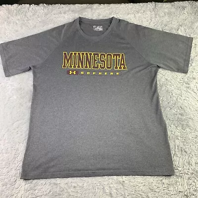 Minnesota Golden Gophers Shirt Under Armour Loose XL Heather Gray Short Sleeve T • $14.97