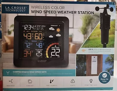 La Crosse Technology • Wireless Color Wind Speed Weather Station • L76225 • $79