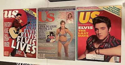 Us Magazine 3 Issue Lot 1979 1984 & 1987 Elvis Lisa Marie Presley Bette Davis • $9.99