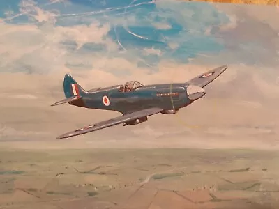 £22.50 • Buy Aviation Art Original Painting 'Spitfire PRXlX' Aeroplane, Not A Print. 16x12  