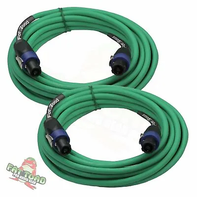 Speakon Cables 25 FT 2 PACK 12 AWG Wires –FAT TOAD Speaker Cords Pro Audio Stage • $28.95