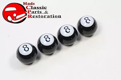 Black 8 Eight Ball Tire Air Valve Stem Caps Cover Hot Rat Rod Custom Truck • $21.23