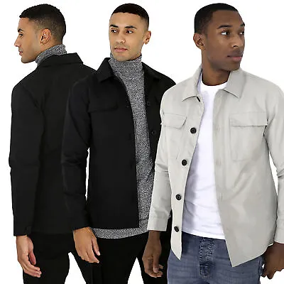 Brave Soul Mens  Light-Weight Jacket  Zipped  Buttoned Front Overcoat Casual Mac • £31