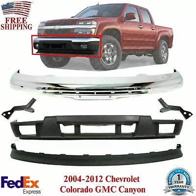 Front Bumper Chrome + Brackets + Valance + Extension For 04-12 Colorado / Canyon • $298.74