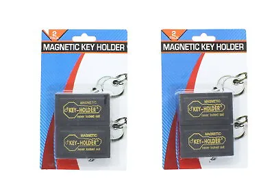 Set Of 4 Hide A Key Magnetic Storage Holder Under Car Spare Key Case Large Black • $9.99