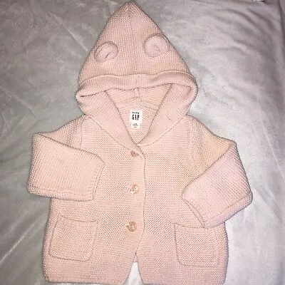 £3 • Buy Gap Girls Pink  100% Cotton Hoodie Cardigan Age  3-6 Months