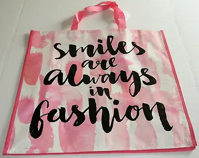 Reusable Tote Bag 19 X18 X 7  SMILES ARE ALWAYS IN FASHION • $5.49