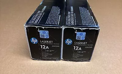 Hp Q2612a Twin Pack (2) Black Toner Cartridges 1015 1020 3030 3055 12a Genuine • $150