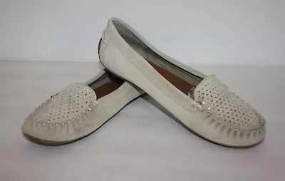 Lucky Brand Beige Suede Slip On Moccasins Shoes Size 8 • $16.95