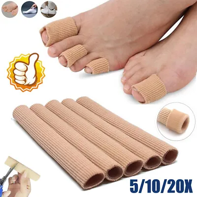 20X Silicone Tube Toe Gel Protector Corn Soft Cushion Pad Cap Relief Foot Pain • $7.18