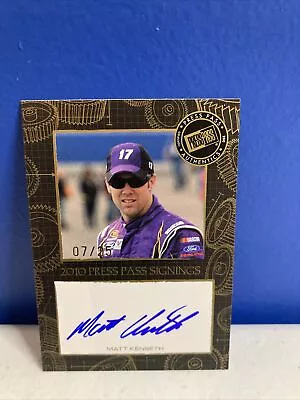 2010 Press Pass Signings Matt Kenseth Auto #'d 7/25 Autograph • $12.56