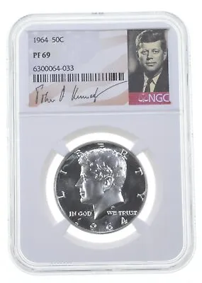 1964 PF69 Proof Kennedy Half Dollar NGC Graded - White Coin Spot Free PR *0421 • $114.92