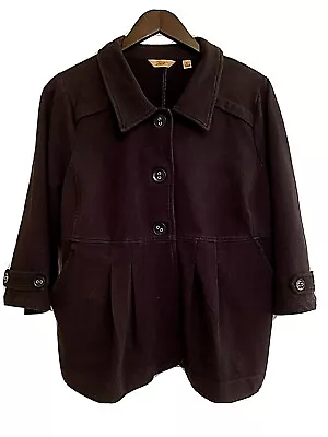 MOTTO Navy Blue Stretch Cotton Knit Jacket Women's Plus Size 1X Button Front • $15
