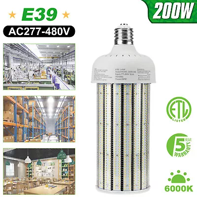 480V 200W LED Corn Cob Lamp 1000Watt MH/HPS/HID Equivalent E39 Mogul Base 5000K • $81.84