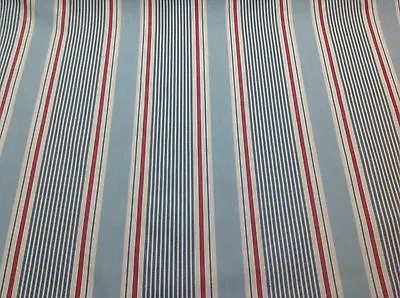 £6.50 • Buy Clarke+Clarke SAIL STRIPE MARINE Nautical Cotton Fabric.Curtains/Upholstery