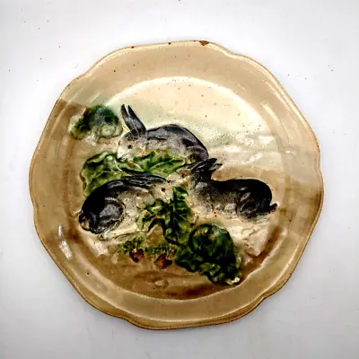 Choisy Le Roi French Higgins & Seiter New York Majolica Bunny Rabbit Plate Hares • $101.99