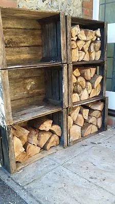 VINTAGE WOODEN APPLE FRUIT CRATES X 6  Log Store | Timber Store | Wood Burner * • £77.95