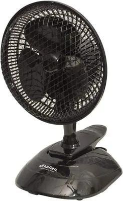 Schallen Portable Air Cooling Black Small 6'' Inch Clip On Desktop Desk Fan • £3.52
