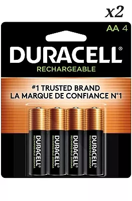 Duracell Rechargeable AA Batteries 2 Packs Of 4 (8 Batteries) • $17.99