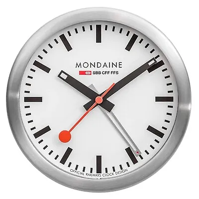 Mondaine Wall Clock And Alarm Clock Silver Colored/White 4 7/8in • $202.40