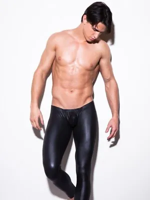 Men's Faux Leather Pants Sexy Fetish Shiny Male Casual Trousers Nightclub Tight • $24.08