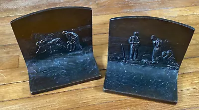 Vintage K & O 1925 Angelus Polychrome Bronze Bookends - Set Of 2 - Signed • $115