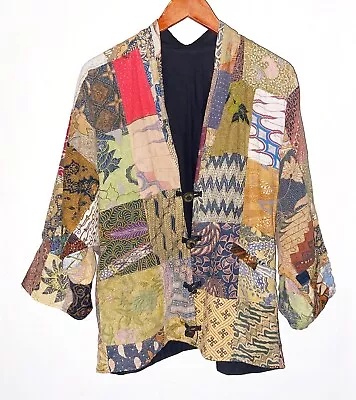 VTG 90s Batik Cotton Kimono Jacket Coat ONE SIZE- ONE OF A KIND • $55