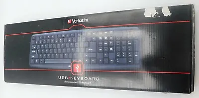 Verbatim Slimline Corded USB Keyboard - Black - 99201 - 2.0 USB • $5