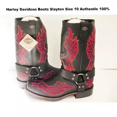 Harley Davidson Boots Slayton D93141 Leather Black Oil Resisting Size 10 Men Us • $399.78