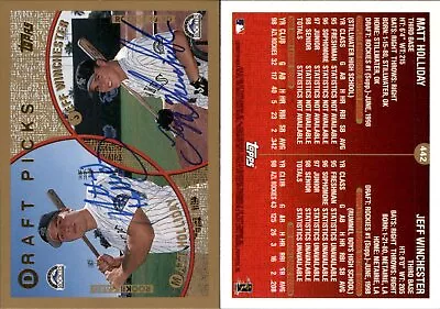 Matt Holliday / Jeff Winchester Signed 1999 Topps #442  Colorado Rockies Auto AU • $16.59