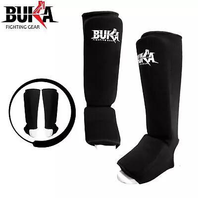 Buka Gel Shin Instep MMA Leg Kick Guard Muay Thai TKD Protector Pads UFC Guards • $11.99