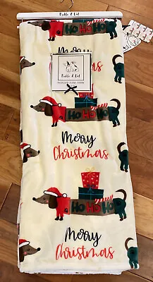 Pickle & Dot Doxie Dachshund Christmas Wiener Dog Plush Throw Blanket NWT 60x70” • $34.95