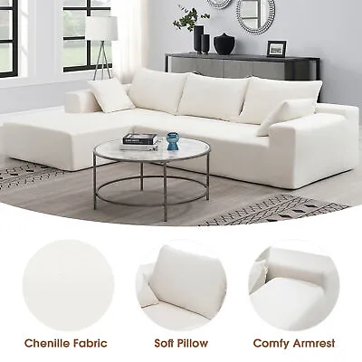 Modern Minimalist Style L-Shape Cream Modular Sectional Living Room  Sofa Set • $683.19