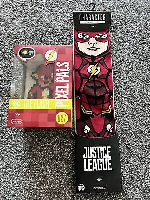 PDP Pixel Pals DC Comics The Flash 027 Collectible Light Up Figure + Flash Socks • $45