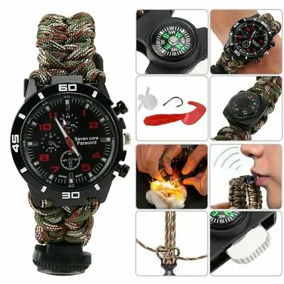 New Tactical WRIST COMPASS - Military Outdoor Survival Watch Strap Band Bracelet • £7.96