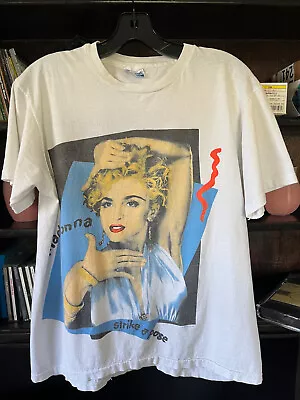 Vintage 1990 Madonna Blond Ambition Tour T-Shirt L Single Stitch Vogue • $149