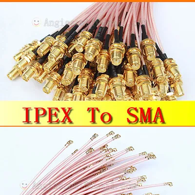 2X Mini PCI U.FL / IPX IPEX To RP-SMA Antenna WiFi Pigtail Cable • $3.99