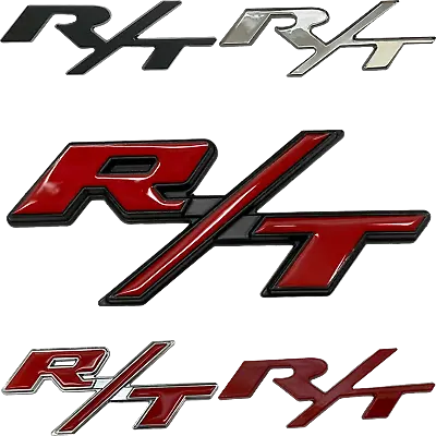 R/T Front Grill Emblem RT Nameplate Badge Red Black Silver • $14