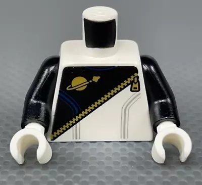 LEGO Minifigure Torso Space Police Futuron Black & White Gold Zipper & Logo • $8.53