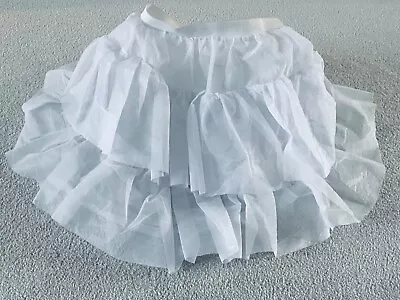 Girls White Crinoline Hooped Petticoat Under Skirt Elasticated Waist 5-8 Years • £7.50