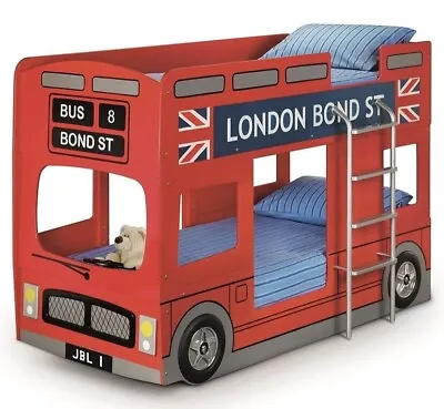 Novelty Childrens London Red Bus Bunk Bed  By Julian Bowen • £399
