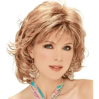 Women's Short Curly Straight Wig Natural Brown Blonde Bob Wavy Hair Wigs Daily • £14.29