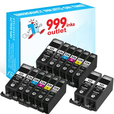 PGI-525 CLI-526 Compatible Ink Canon MG5350 MG5250 IX6550 IP4850 - 14 Pack • £14.99