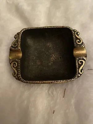 Vintage Mid Century Modern Nordia Solid Brass Cigarette Ashtray Made In Israel • $22