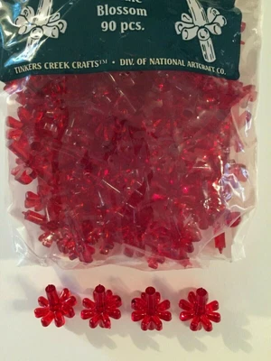 $13.95 • Buy 90 DEEP RED Candle Blossom Bulbs Ceramic Christmas Tree Lights VINTAGE BAG