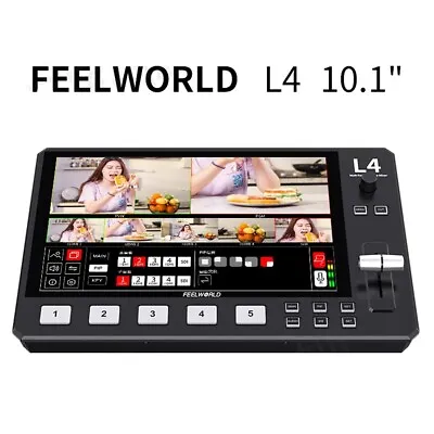 FEELWORLD L4 10.1  Multi-Camera Video Mixer Switcher 5-Channel HDMI Touch-Screen • $485