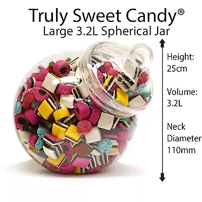 Large Plastic Sweet Jars 3200ml Storage Tubs Retro Wedding Party Candy Buffet • £12.74