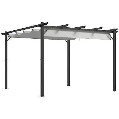 Outsunny 3x3(m) Pergola Gazebo Sun Shade Shelter Aluminium Garden Canopy Grey • £269.99