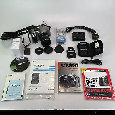 Canon EOS 300D Digital SLR Camera + EF-S 18-55mm Lens Batteries & Accessories • £98.99