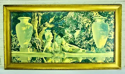 Vintage Art Deco Maxfield Parrish  The Garden Of Allah  Print In Gilded Frame • $300